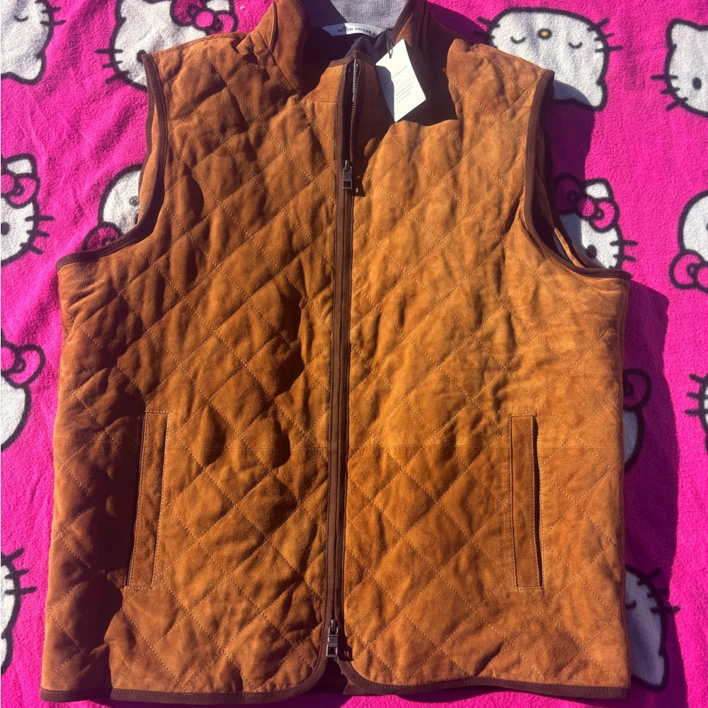 Peter Millar Brown Quilted Vest